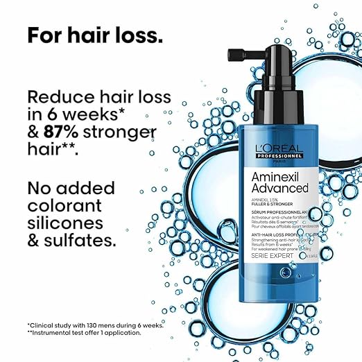 L'Oreal Professionnel Aminexil Advanced Anti-Hair Loss Activator, Leave-In Serum for Hair Loss 90ml -3150